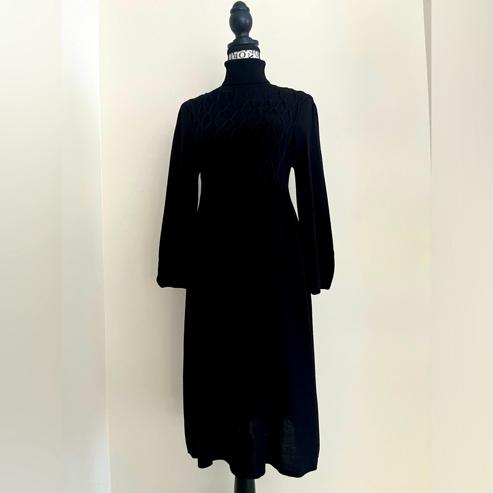Max Studio Black Turtleneck Sweater Dress — Size Large
